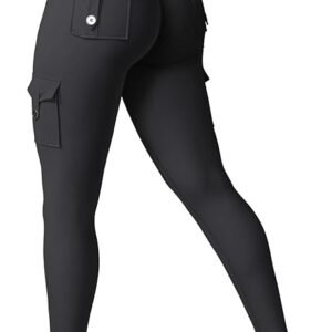 YEOREO CoreFlex Leggings with Pockets for Women Charm Scrunch Workout Leggings V Cross Waist Butt Lifting Gym Yoga Pants